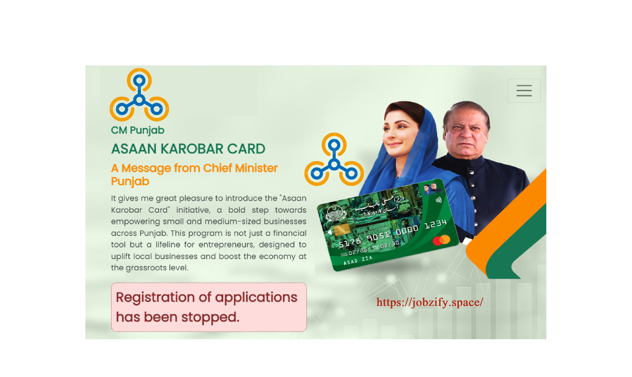 Aasan Karobar Card Registration Stopped